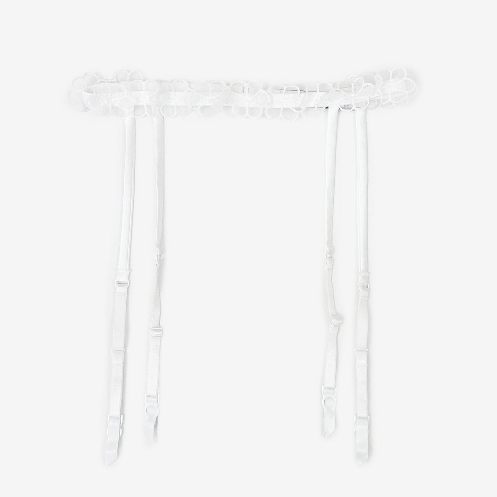 Victoria's Secret Flower Garter Belt Size XS/S White Lingerie Bridal Coquette